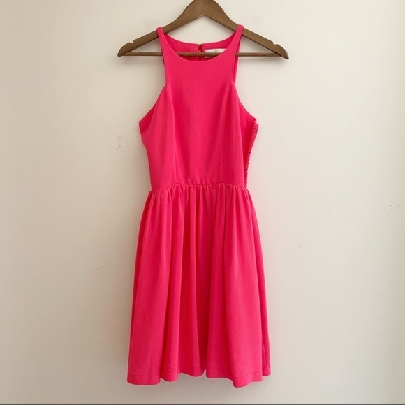 Amanda Uprichard Smocked Silk Dress